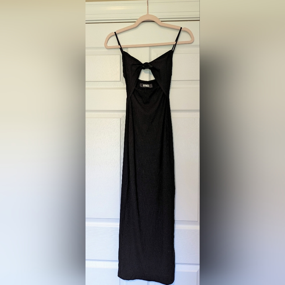 Reformation cut out black knit dress - S